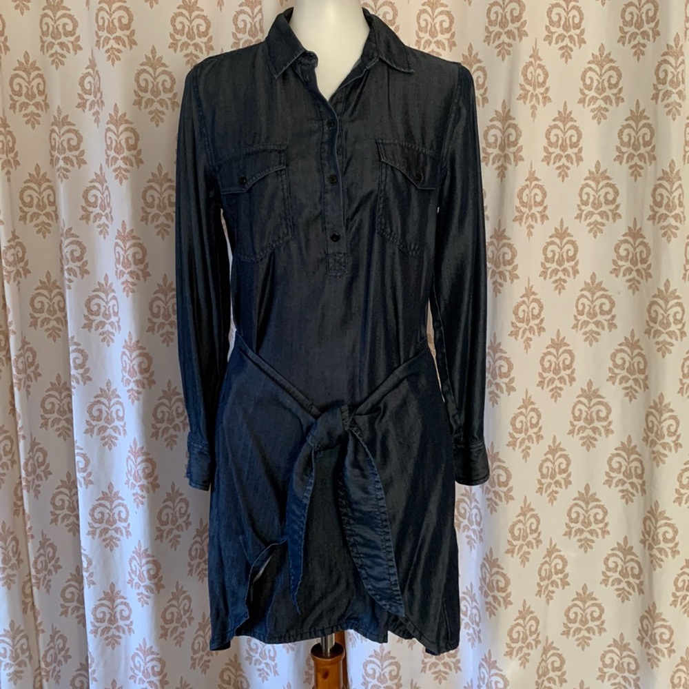 Club Monaco denim look tulip wrap dress 8